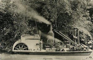 Small steam-powered river boat