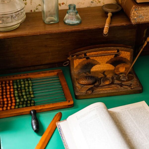 antique desk @ kelley house museum mendocino california
