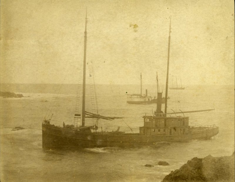 Steam Schooner near shore