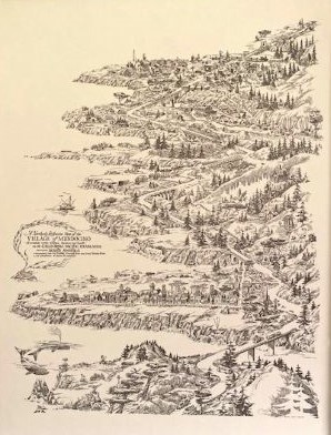 Illustrated map of Mendocino coast