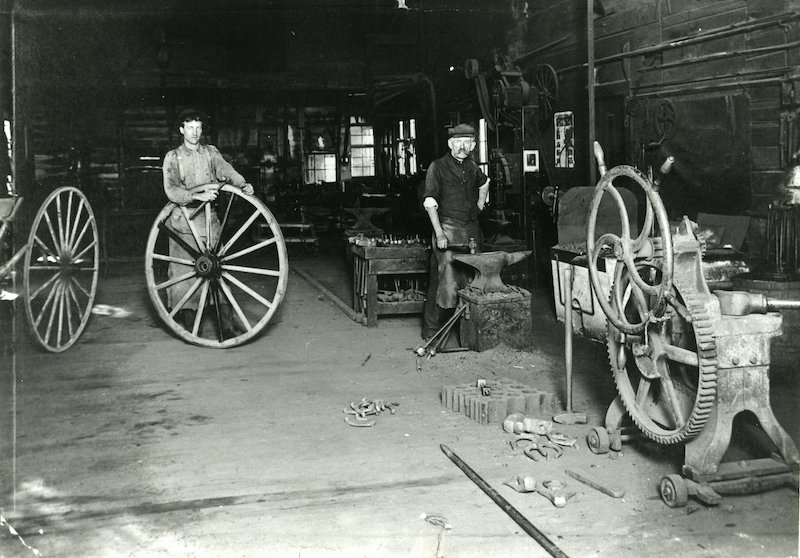 Interior of a blacksmith shop