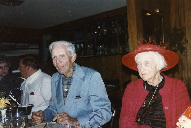 Elderly man and woman, seated