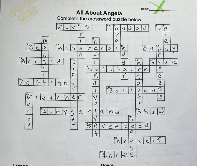 crossword puzzle answers
