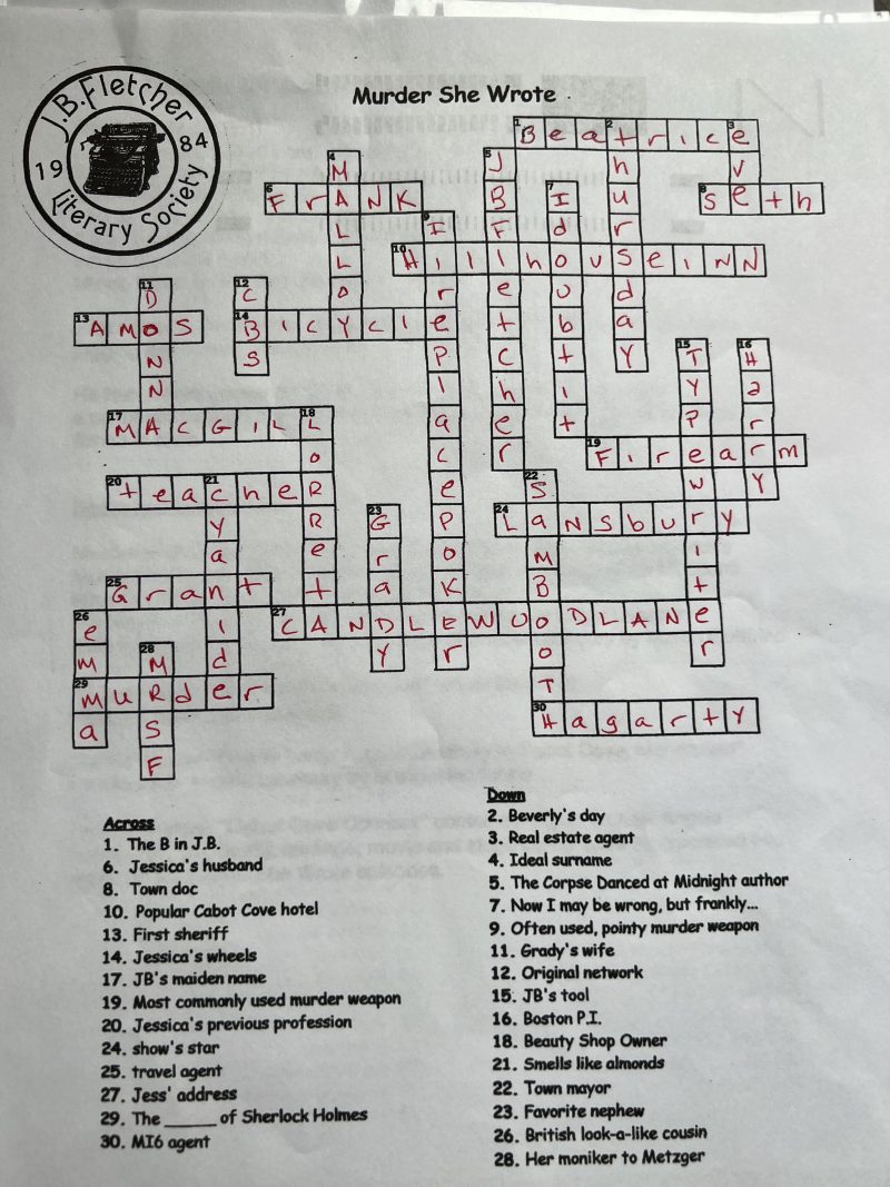 crossword puzzle answers