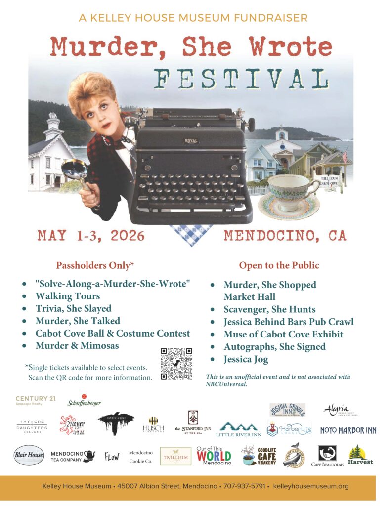Murder She Wrote Festival poster 2026 Jessica Fletcher from Murder She Wrote holding magnifying glass