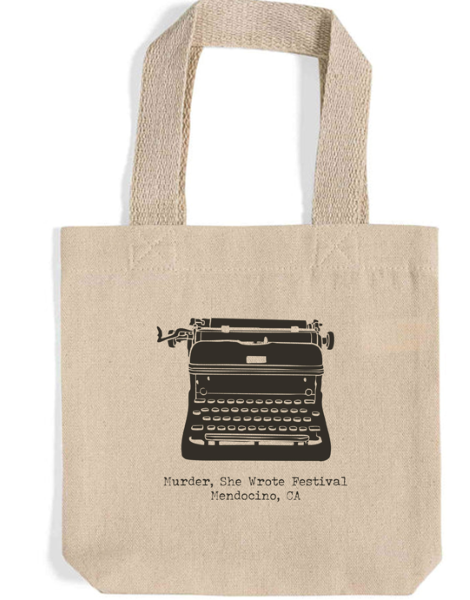 typewriter illustration on tote bag