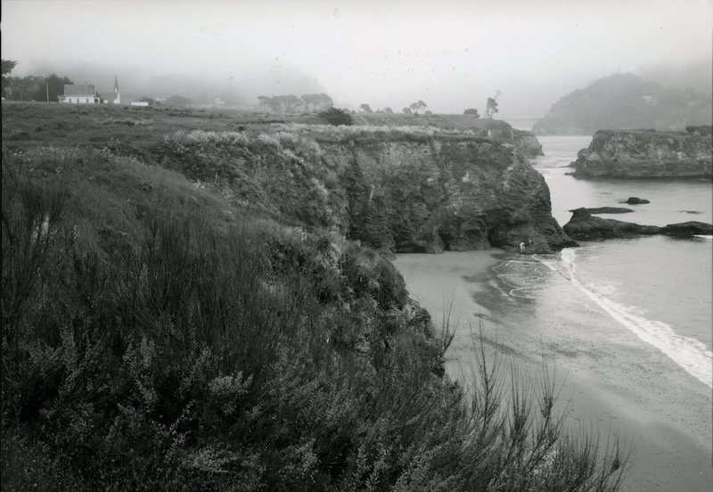 View of coastline bluffs